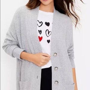 Loft Relaxed V-Neck Picket Cardigan